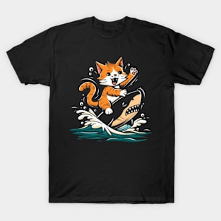 Shark Expedition Sidekick cat T-Shirt